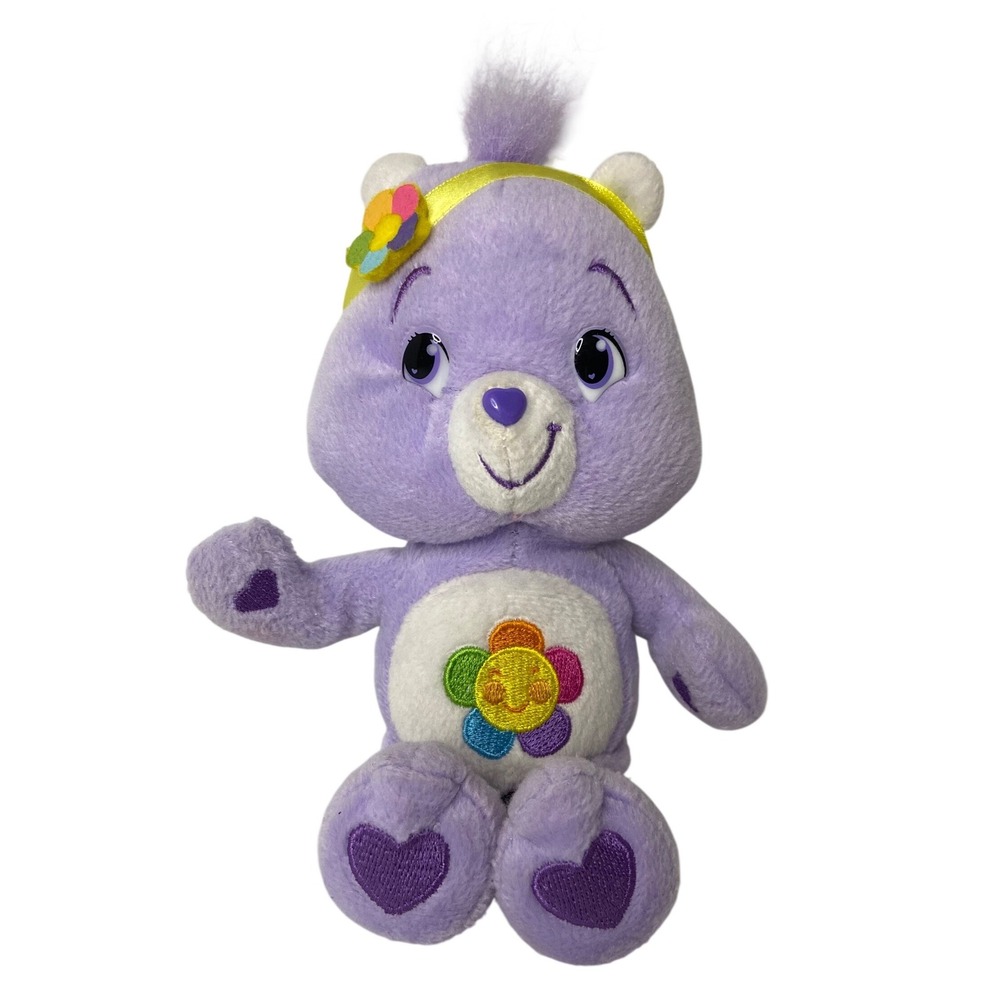 Harmony Bear Care Bears Plush Purple Flower Belly 2007 Small‎ 7–8"
